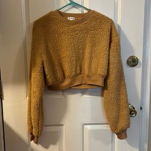 Flirtitude Cropped Fuzzy Sweatshirt
